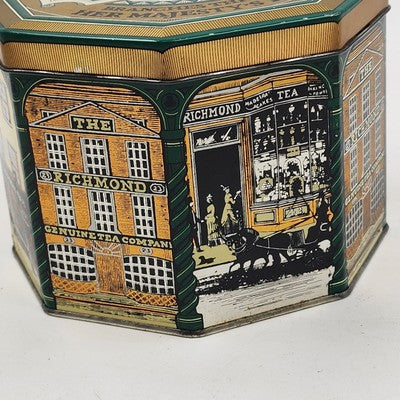 Royal Richmond Tea Metal Tin Storage Box Canister England Case Manufacture 1980s