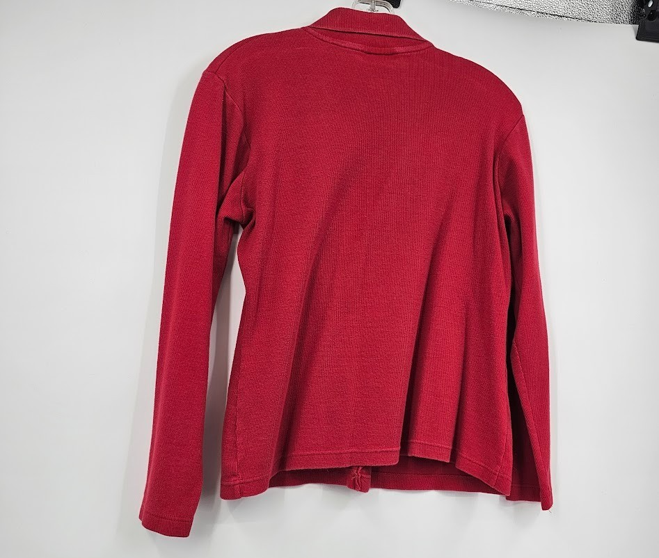 Vintage 90s The Limited Sweater Women’s L Red Button Front Collared Cotton Made in Korea