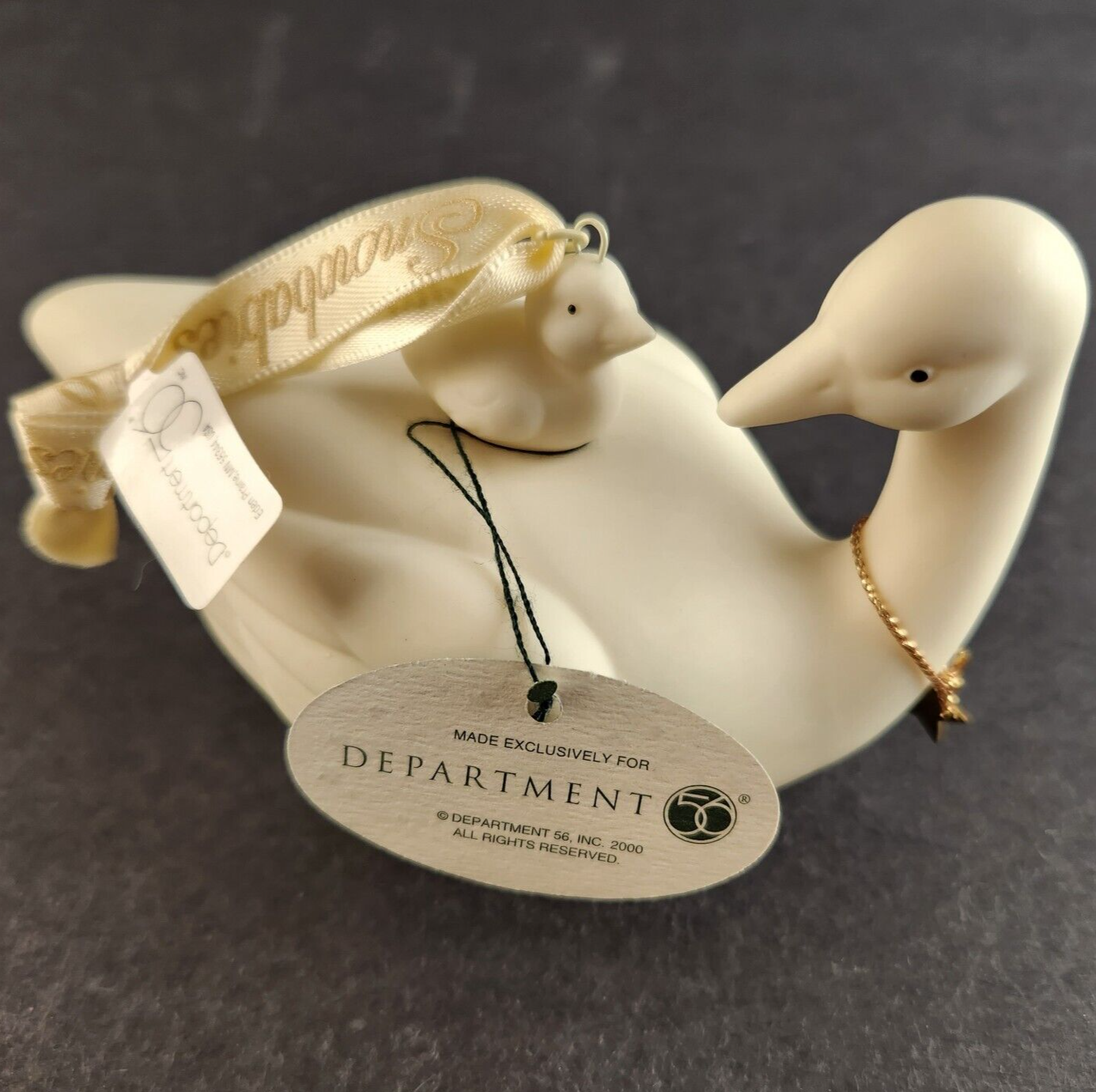 Department 56 Snow Babies FROSTY FROLIC 2000 Bisque Porcelain Goose Ornament