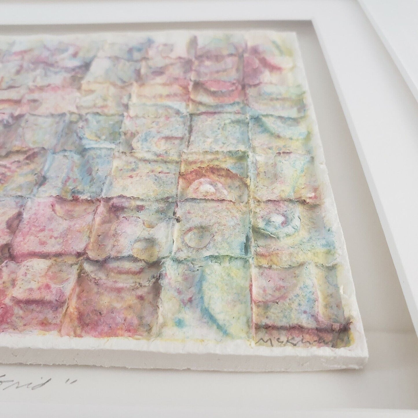 MACHINE GRID Complexity Geometric Patterned Artwork Framed 3D Matting 16" x 16"