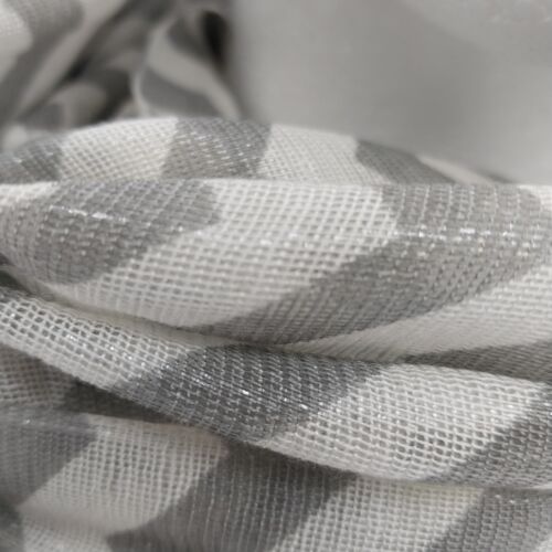 Chevron Infinity Scarf Womens Gray Sparkly Striped Glam Chic 35"x4.5"