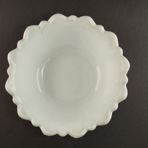 White Milk Glass Indiana Wild Rose Footed Serving Bowl