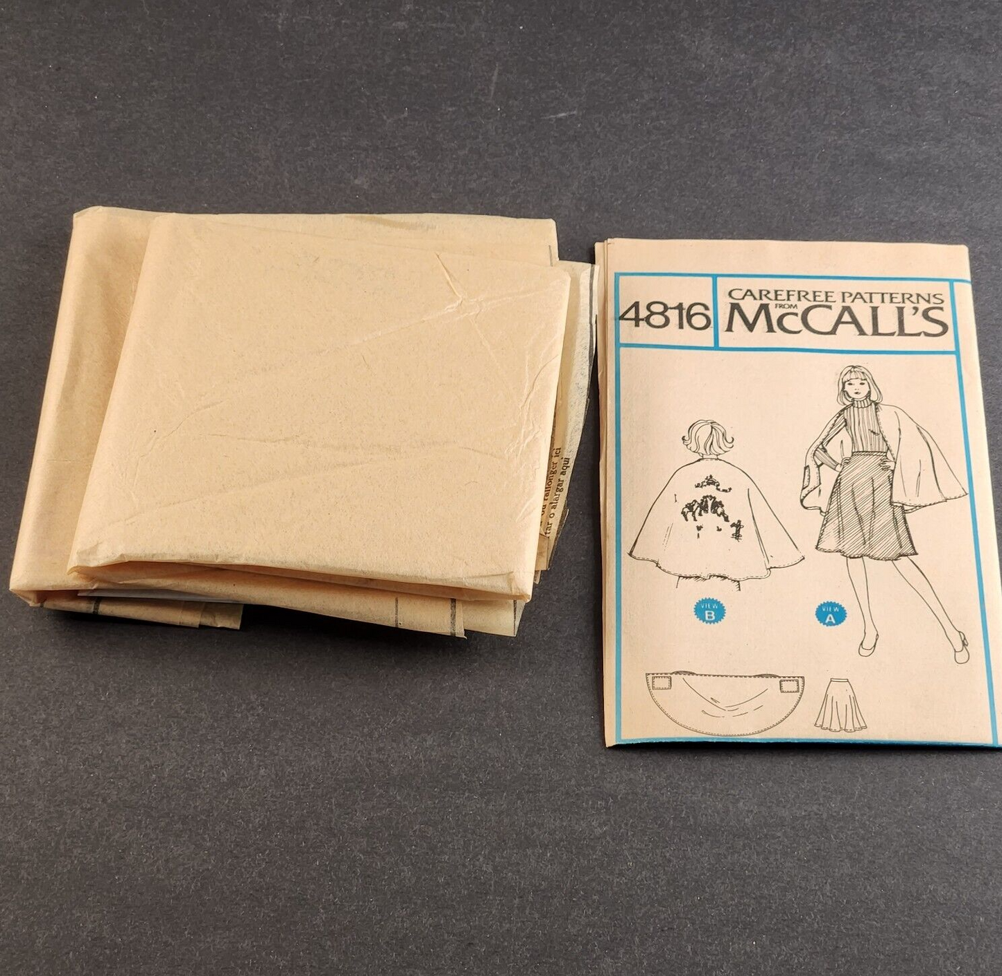 McCall's 4816 Vintage Sewing Pattern Misses Cape and Skirt Size 6 8 10 12 14