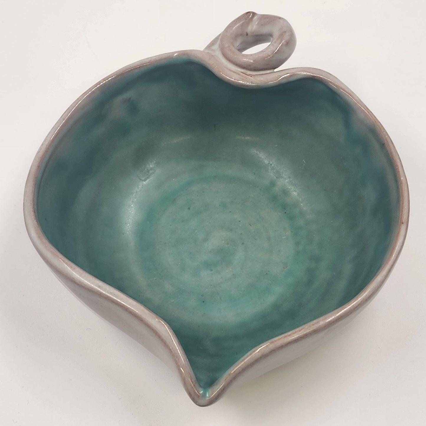 Stangl Pottery Candy Leaf Dish Turquoise Inside Gray Outside No 3787 MCM USA