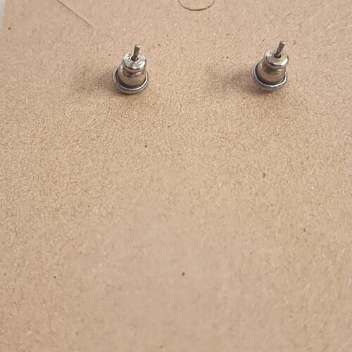 Earrings in Silver Tone Turquoise Stud Round Beads 6mm VTG