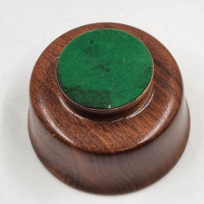 Wood Footed Salad Bowl 6.5" Felt Base Decorative Display Beautiful Grain