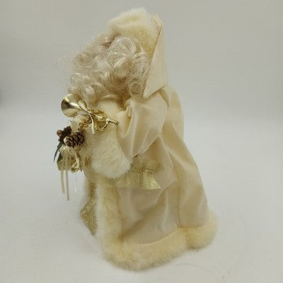 Santa Claus Christmas Tree Topper in White Gold by Holiday Workshop in China 12"
