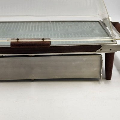 Salton Hotray H-130D Food Warming Plate Acrylic Hinged Cover 17x10" Surface Vtg