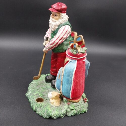St Nicholas Square Resin Golfing Santa Claus and Gopher Vintage Rare 8.5"