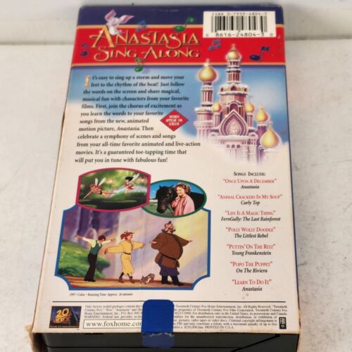 Anastasia Sing Along All-Time Family Favorites VHS 1991 Children's Movie