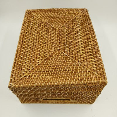 Artifacts Tava Handwoven Rattan Storage Basket Medium 14"x10"x6" Box Decor
