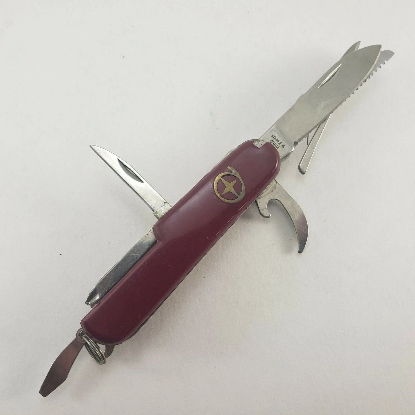 Red Army Style 12-in-1 Pocket Knife Multi Tool 3.5" Handle 2" Steel Blade China