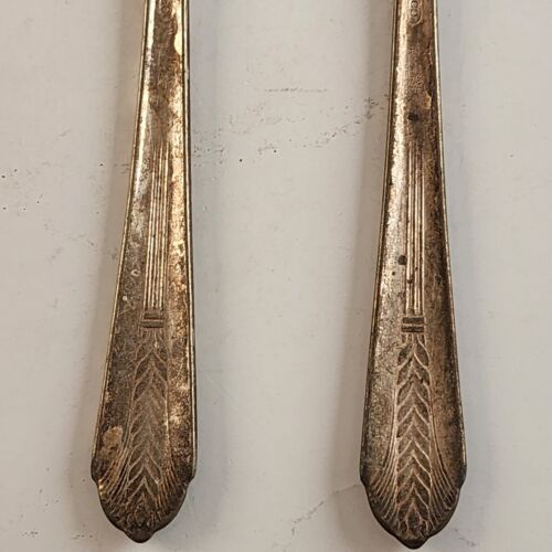 6 Various Silver Plate Flatware Pieces Vintage 2 Forks 2 Teaspoons 2 Other Spoon