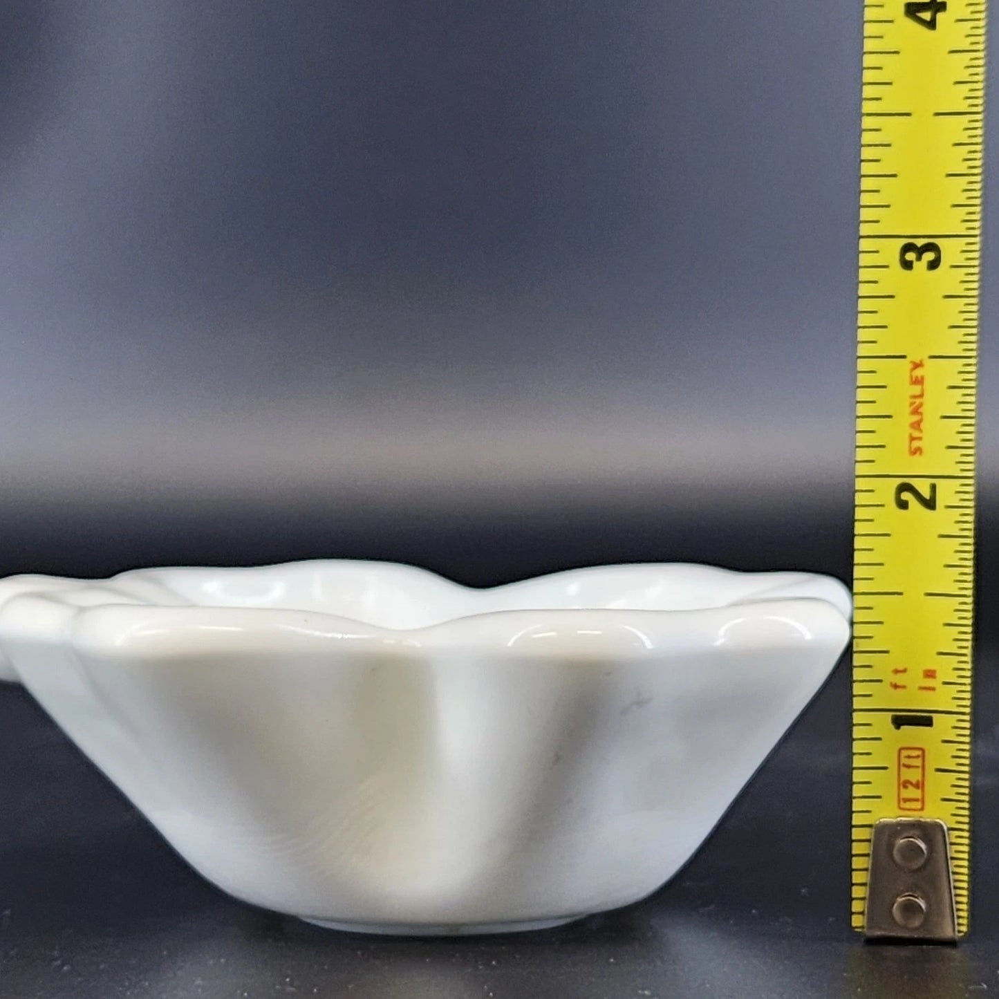 Milk Glass Four Leaf Clover Bowl Lucky Shamrock Candy Dish Trinket Small Tray