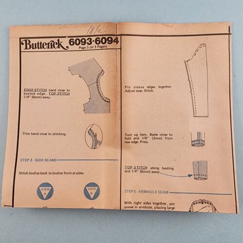 Butterick 6093 Sewing Pattern 50s Top Skirt or Dress Matti of Lynne Designer 18½