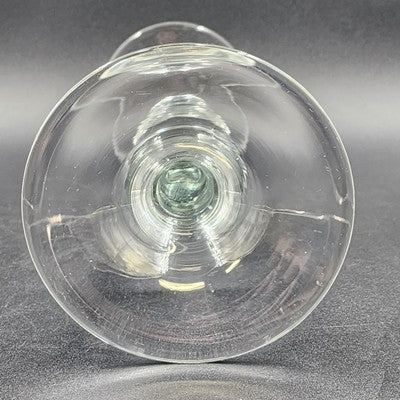 Large Hand Blown Art Candlesticks Holder Crystal Clear Glass Footed VTG 14"x4.5"
