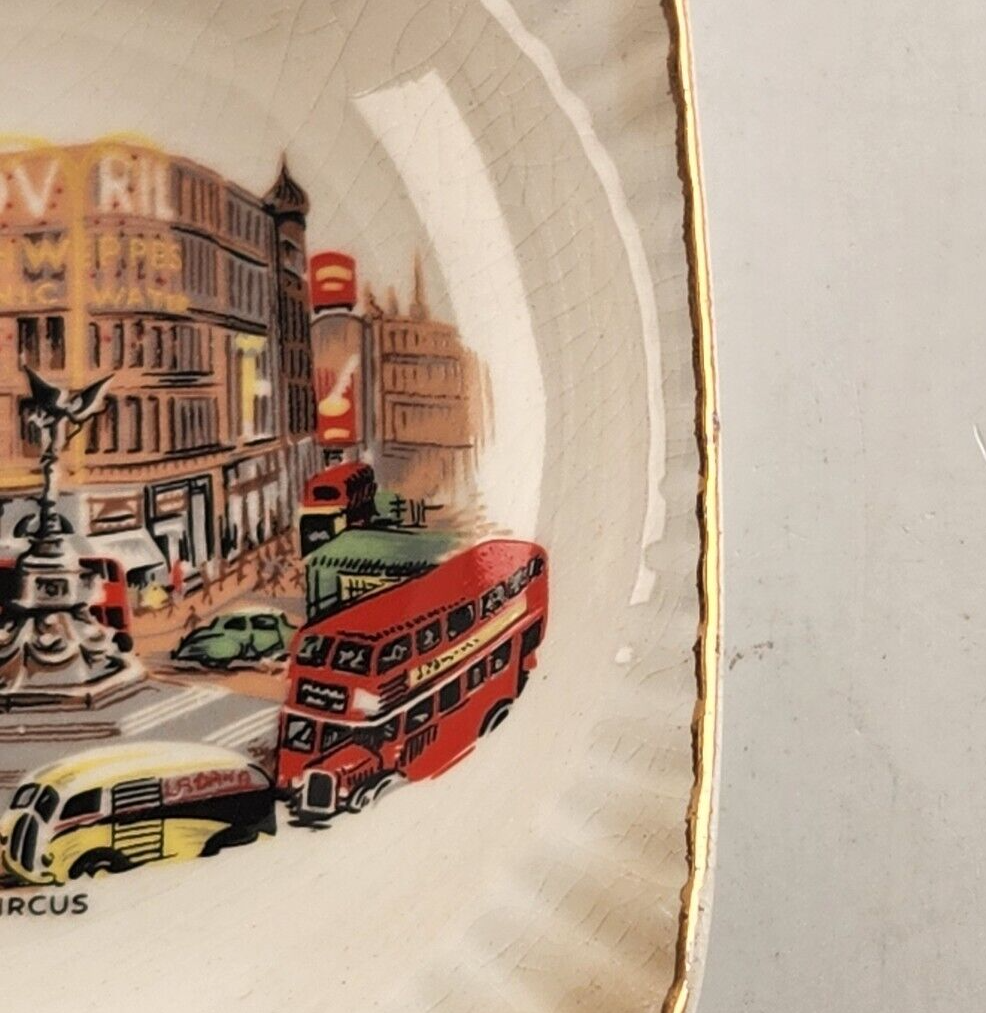 Vintage Piccadilly Circus Trinket Dish Durability Weatherby Hanley England