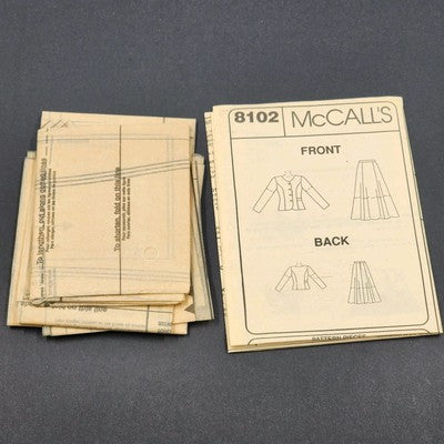 McCall's 8102 Vintage Sewing Pattern 1996 Cut Misses 2-Piece Dress Size B