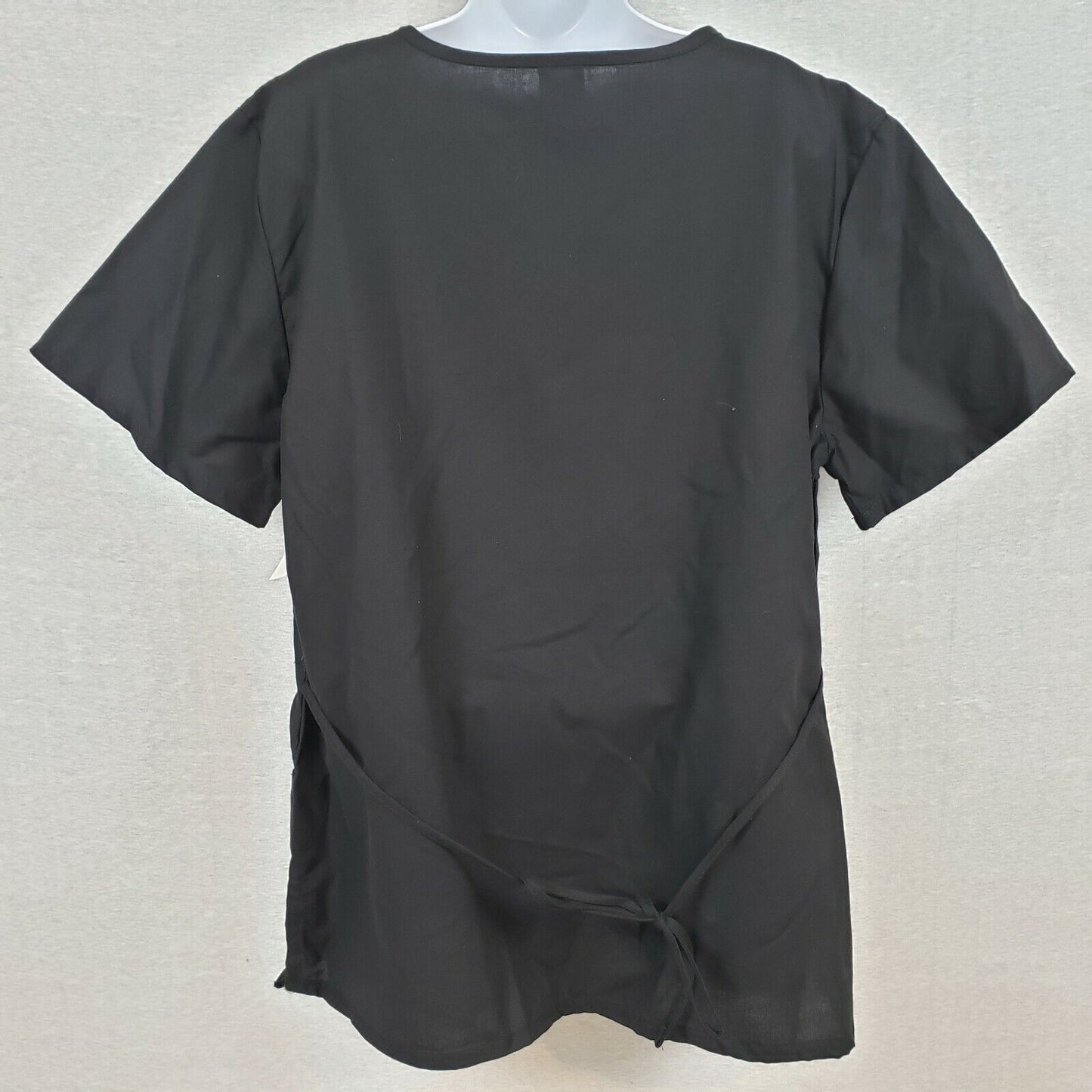 B Scrubs Brand Uniform Scrubs NWT Solid Black 1XL 3 Pockets Side Slits at Waist