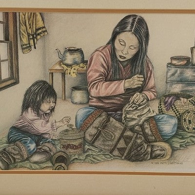 Patti Lindstrand Quality Time Art Print Framed Matted Embossed Seal Signed 1989