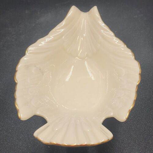 Lenox USA Dove Bird Shaped Candy Dish Cream Gold Color Trim Porcelain Nut Bowl