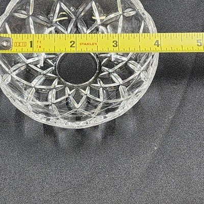 2 Pressed Glass Bobeche Chandelier Part Cups 4" Scalloped Edge