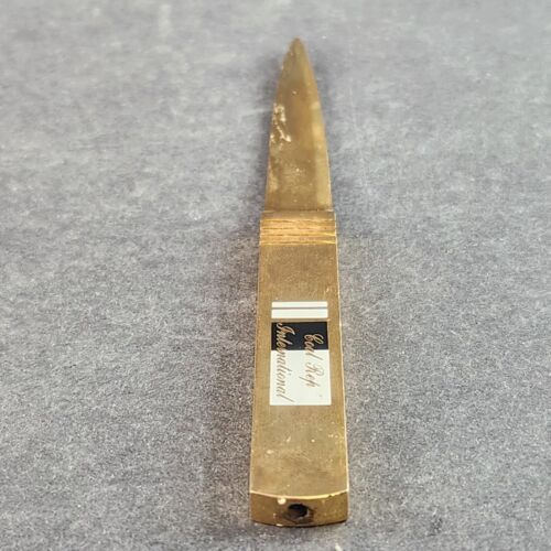 Solid Brass Letter Opener 7” Long Double Edge Vintage Elegant Coal Rep Intl