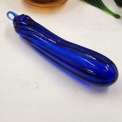 7 Pc Hand Blown Glass Fruit & Vegetable Set Large Translucent Art Glass Taiwan