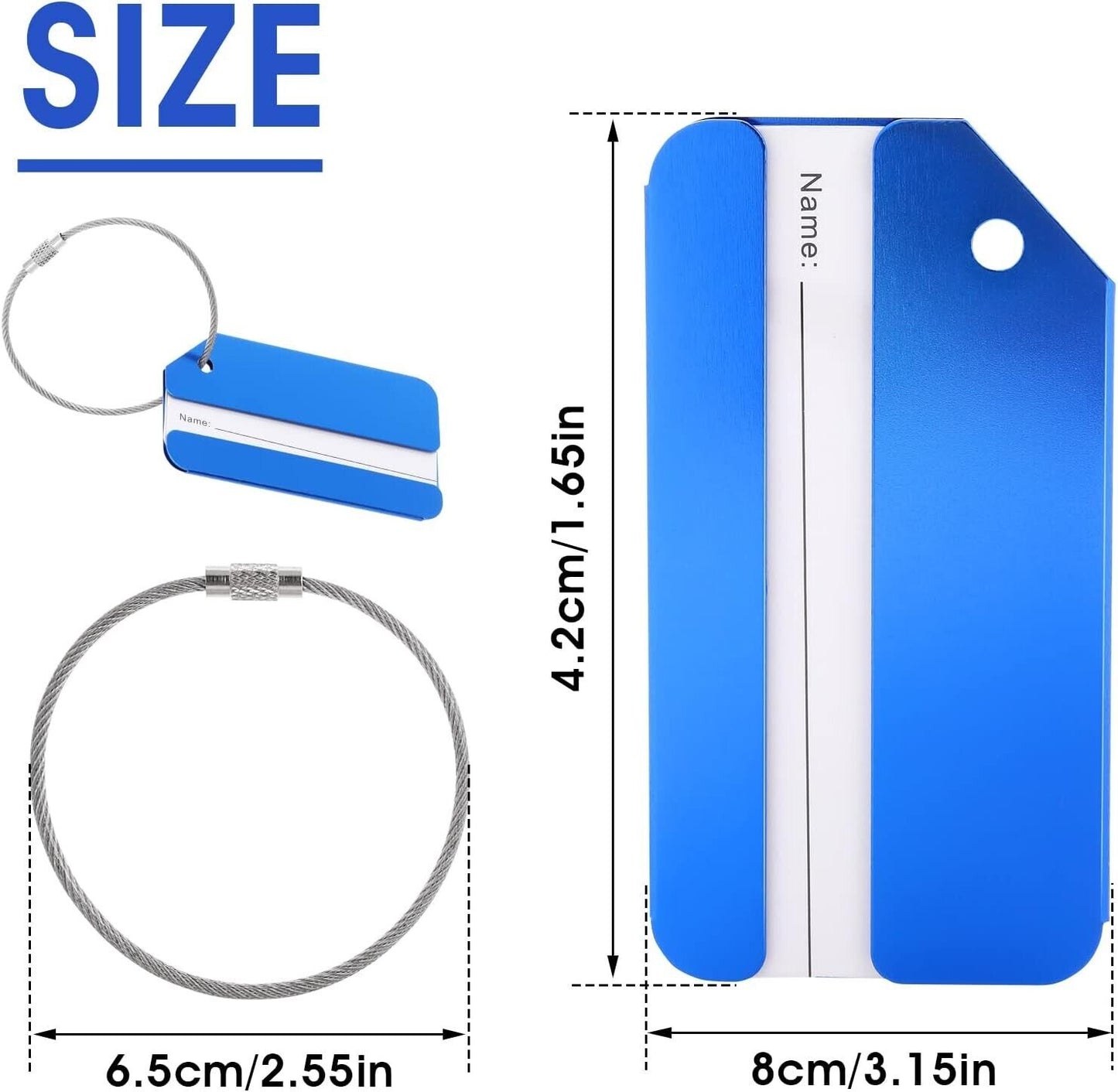 Set 4 Aluminum Luggage Tags Business Card Holder Travel Privacy Cover NEW