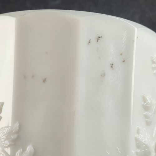 Footed Open Sugar Bowl Paneled Grape Milk Glass by Westmoreland 3.75" Across