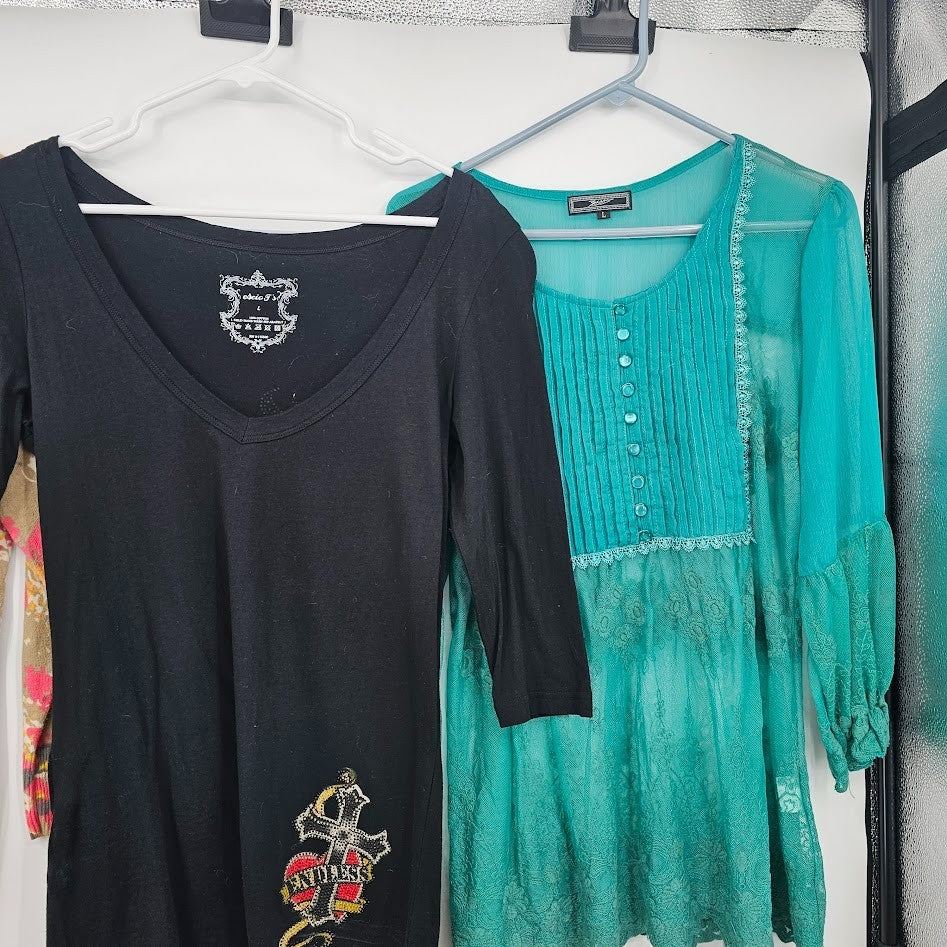 Women’s Tops Lot Size Large 5 Pc Merona Express Escio Bundle Long Sleeve Casual Blouses