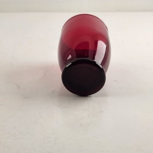 Set of 4 Anchor Hocking Royal Ruby 5 Oz Footed Juice Tumbler 3.75" Vintage