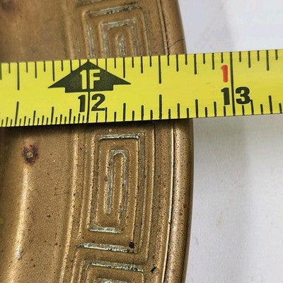 Asian Engraved Brass Serving Tray 12.75" Etched Women Hong Kong Wall Art