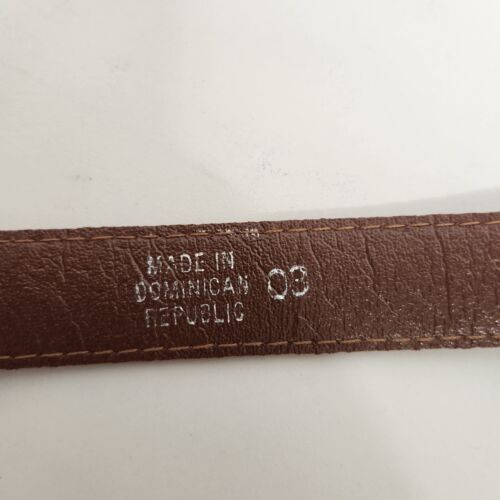 Woman's Size 03 Brown Belt With Snakeskin Pattern And a Gold Plated Buckle 35"