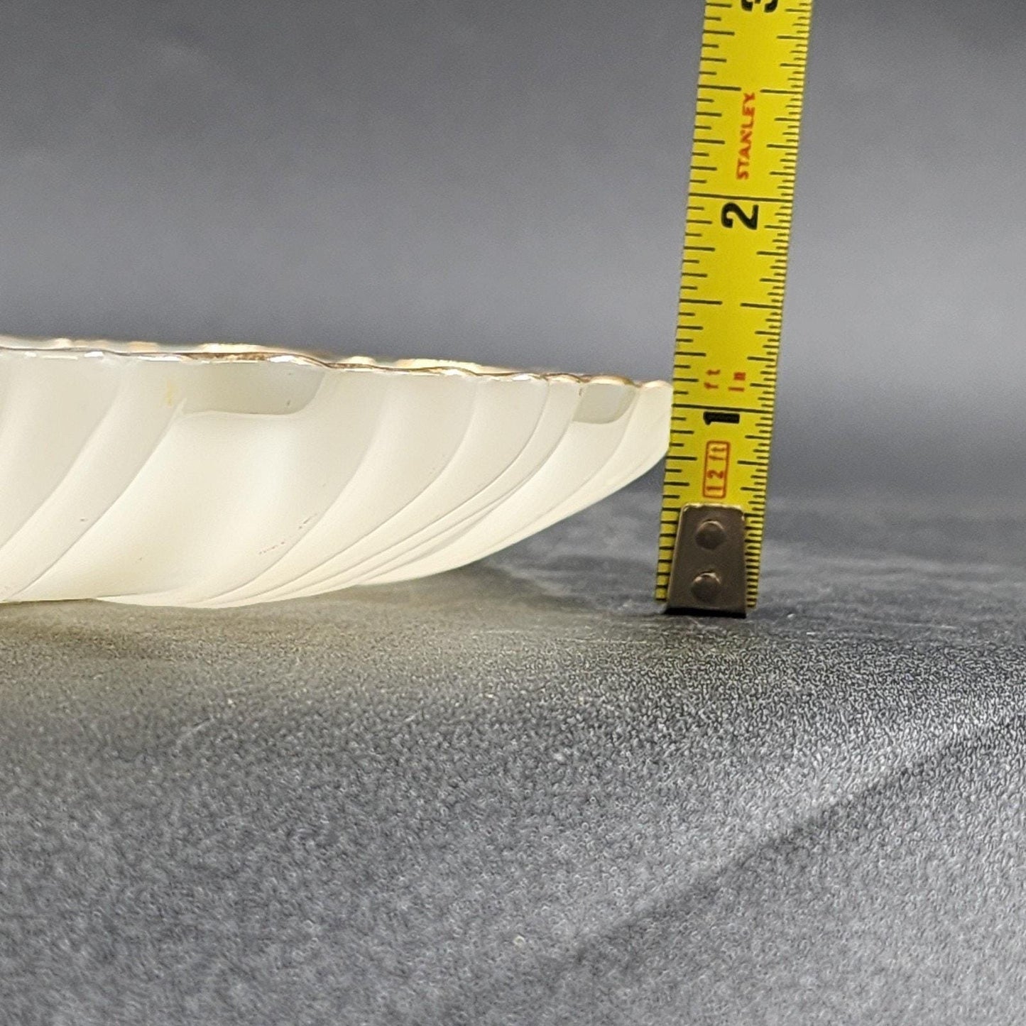 Anchor Hocking Milk Glass Divided Relish Dish with Gold Rim 10 Inch Vintage