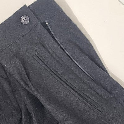 SK & Company Solid Black Silk Pleated Front Dress Pants Size 12 Side Zip China