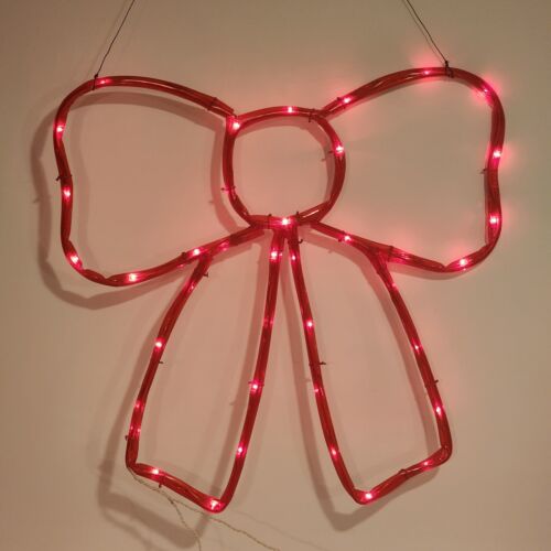 Mini Light Sculpture Bow 24" Mr Christmas Indoor or Outdoor Vintage 1993 w Box