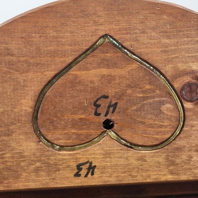 Half Bushel Wooden Sewing Basket Split Lid Heart Handle 15"x13" Floral Lined