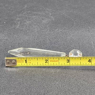 2 Icicle Spear Crystal Faceted Glass Prisms 2.8" w Octagon Accent Wire Connector