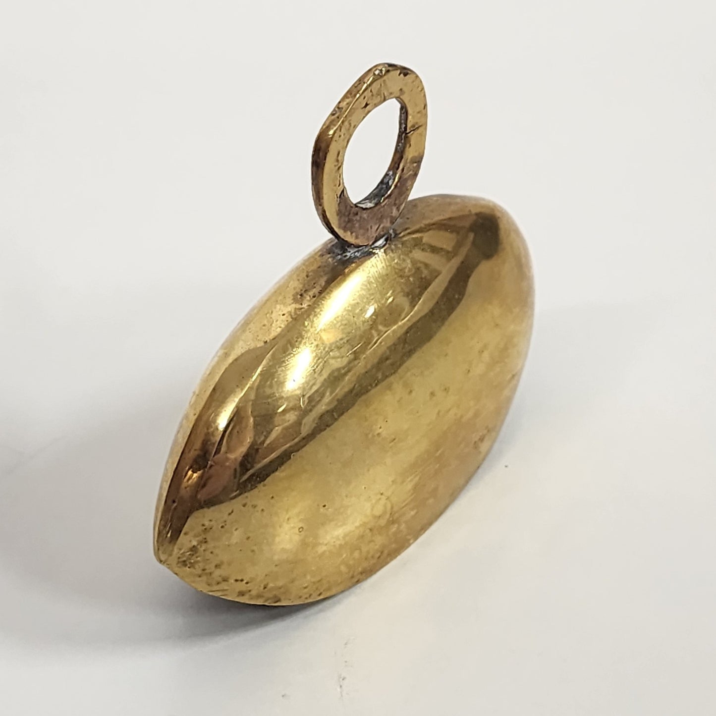 Shiny Brass Gold Tone Asymmetrical Temple Fasting Bell with Ring Handle 3"x2.5"