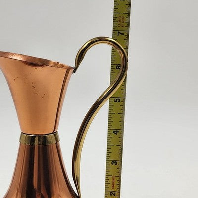 Lombard Copper Pitcher Made in England 6.5" Tall Decorative Jug Vase