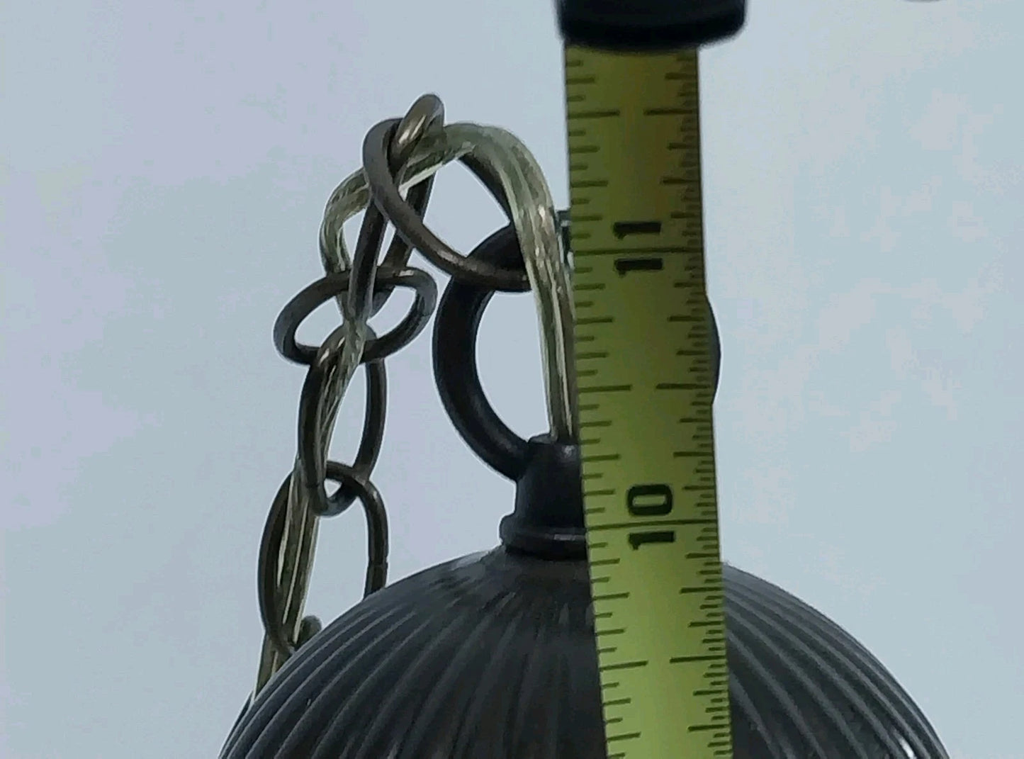 Tiffany Style Tulip Slag Glass Pendant Hanging Lamp 8 Panel Cream Amber 11" Vtg