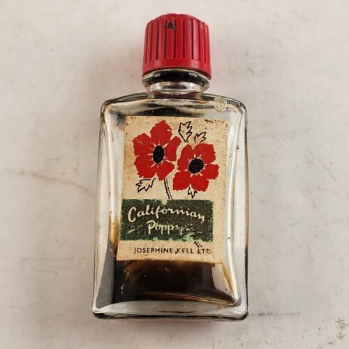Vintage Mini Perfume Bottle Californian Poppy Josephine Kell Empty Glass