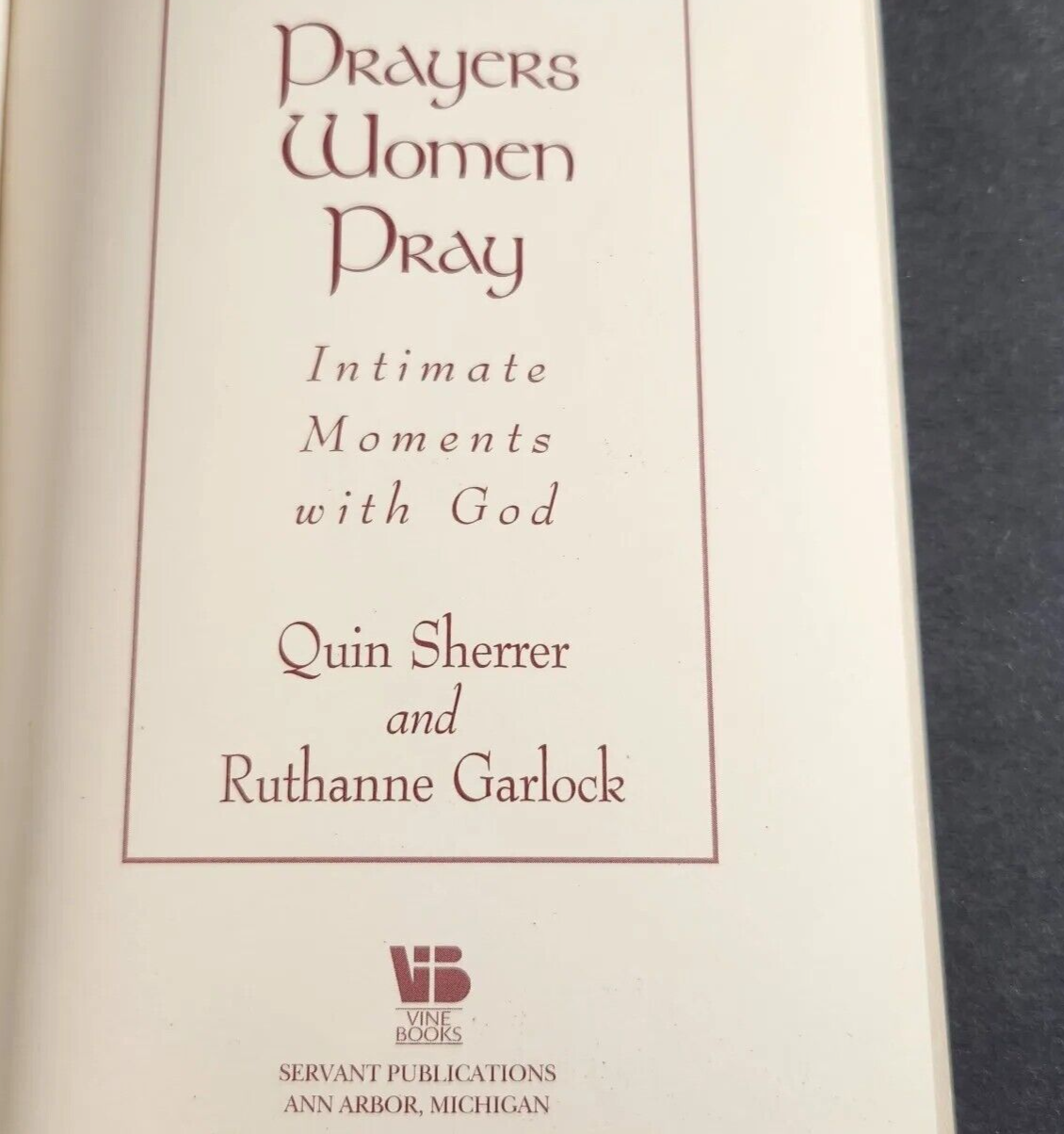 Prayers Woman Pray Intimate Moments With God By Quin Sherrer Softback