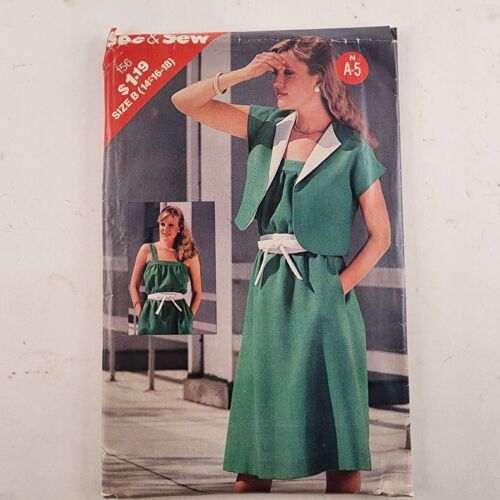 Butterick See&Sew 156 Vintage Sewing Pattern Misses Jacket and Dress Size B
