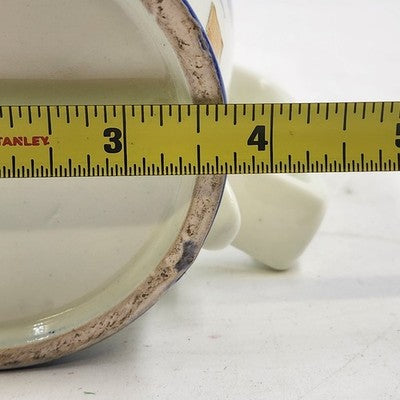 White with Blue Flower Design Scoop Shape Delftware Porcelain Candlestick Holder