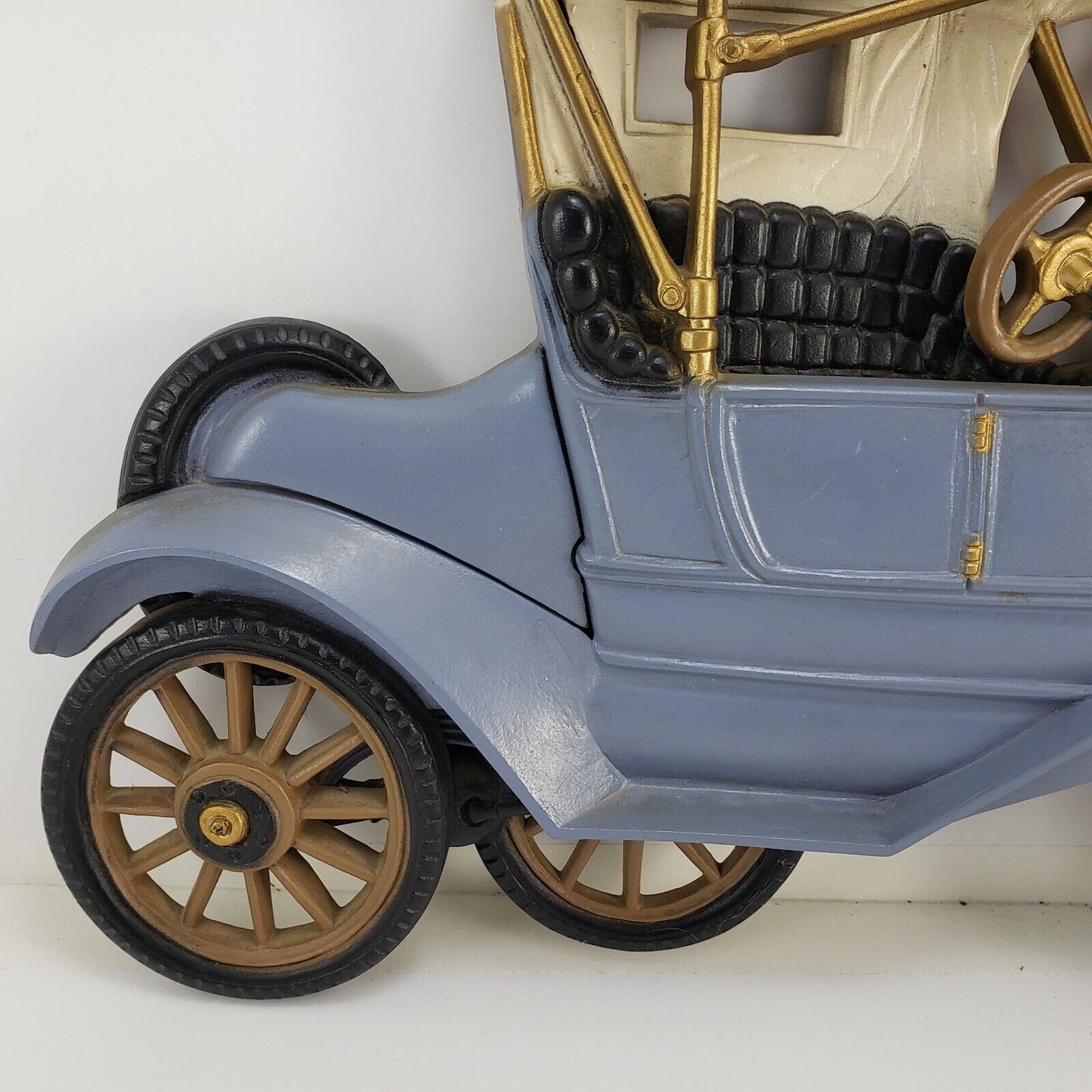 Antique Blue Ford Model T Car Wall Art Plaque Burwood Products 1977 Model 2028-1