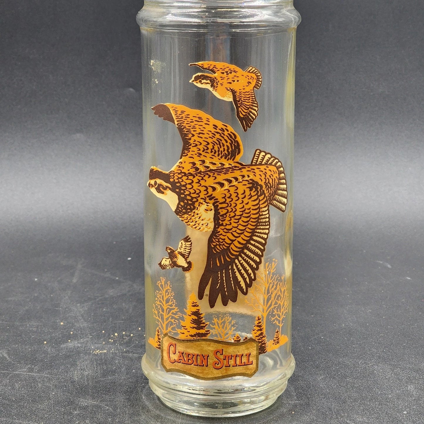 Cabin Still Whiskey Empty Decanter Sportsman Collection Covey of Quail Cork Top