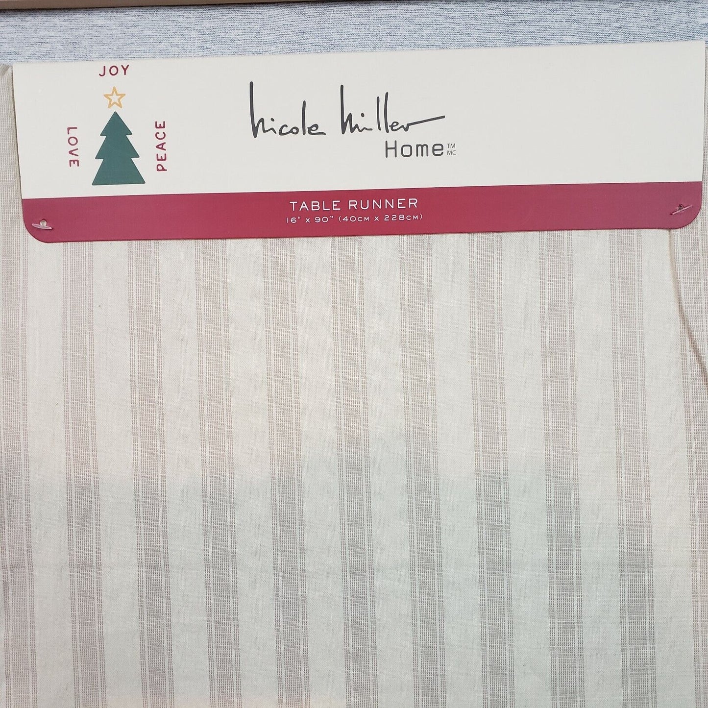 Nicole Miller Christmas Trees Cut & Carry Table Runner 16" x 90" Printed Cotton