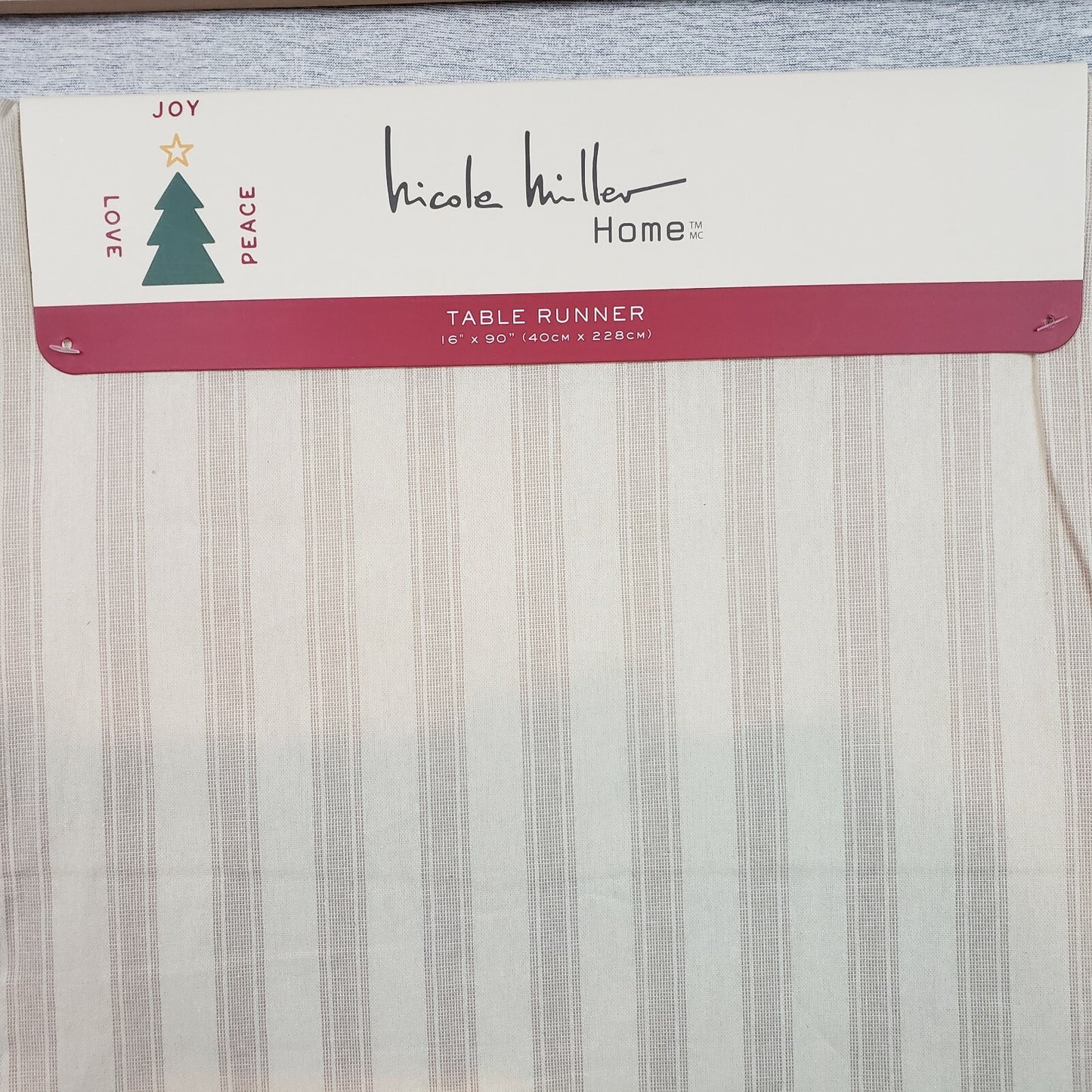 Nicole Miller Table Runner Christmas Trees Cut & Carry 16" x 90" Printed Cotton